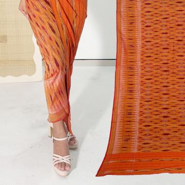 Tenun Endek Bali Motif Anggrek Warna Ungu