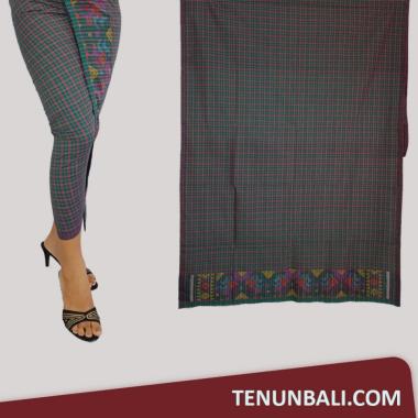 Tenun Endek Bali Semi Mastuli Kotak Warna Abu Abu
