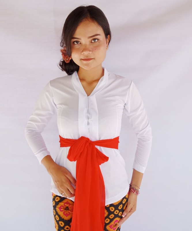Kebaya Jadi Sifon Polos Putih