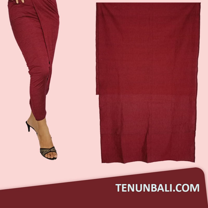 Tenun Endek Bali Motif Polos Warna Maroon