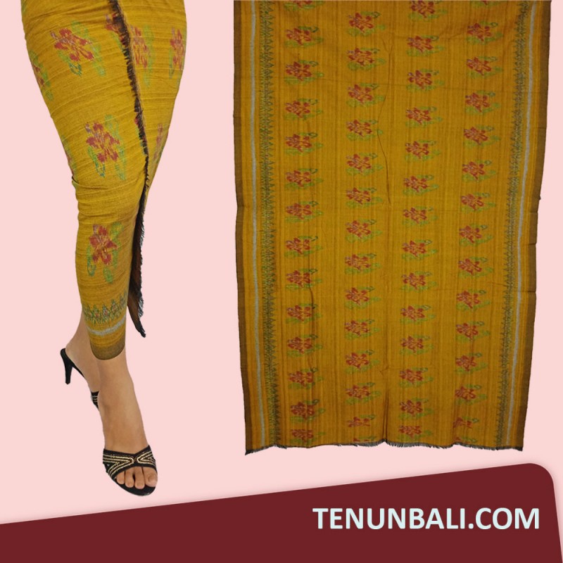 Tenun Endek Semi Mastuli Warna Kuning