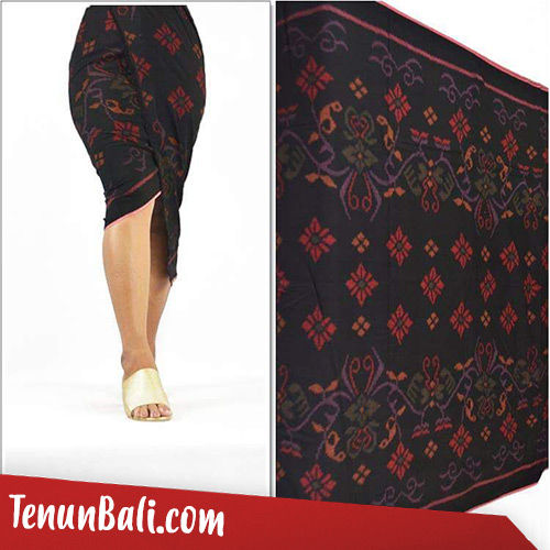 Tenun Endek Warna Hitam Motif Patra