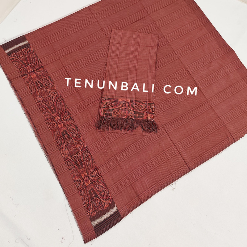 endek dobol warna coklat tenunbali