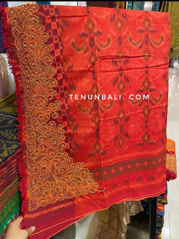 endek terbaru warna orange tenunbali