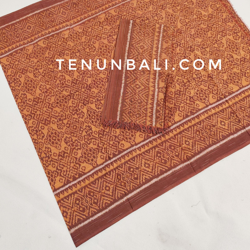 kamen endek catri warna coklat tenunbali