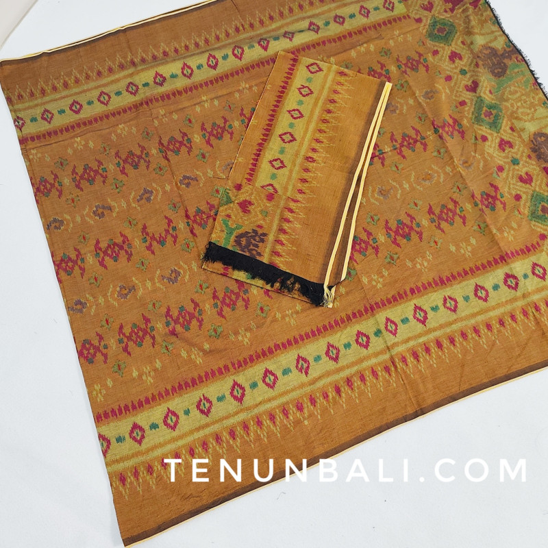 kamen endek semi halus warna olive tenunbali