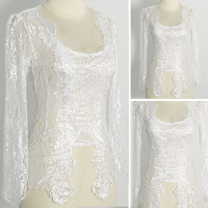 kebaya brokat glosy putih 1